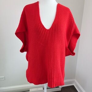 Çabi Orange/ Red V-Neck Women's sleeveless knit Sweater
Never worn 
Size small
